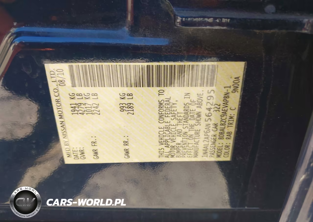 2010 Nissan Altima 2.5 S VIN:1N4AL2AP6AN564295 - 9