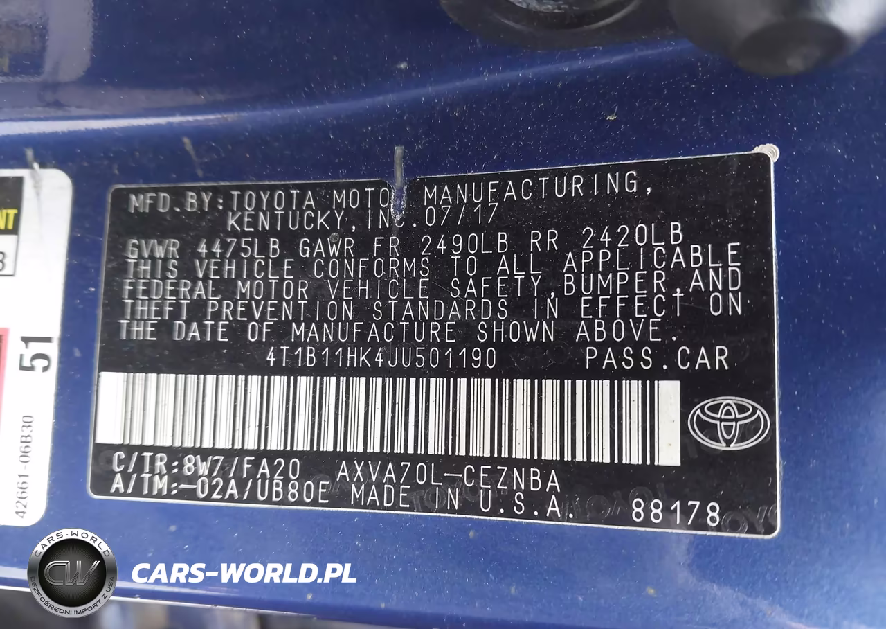 2018 Toyota Camry Le VIN:4T1B11HK4JU501190 - 9
