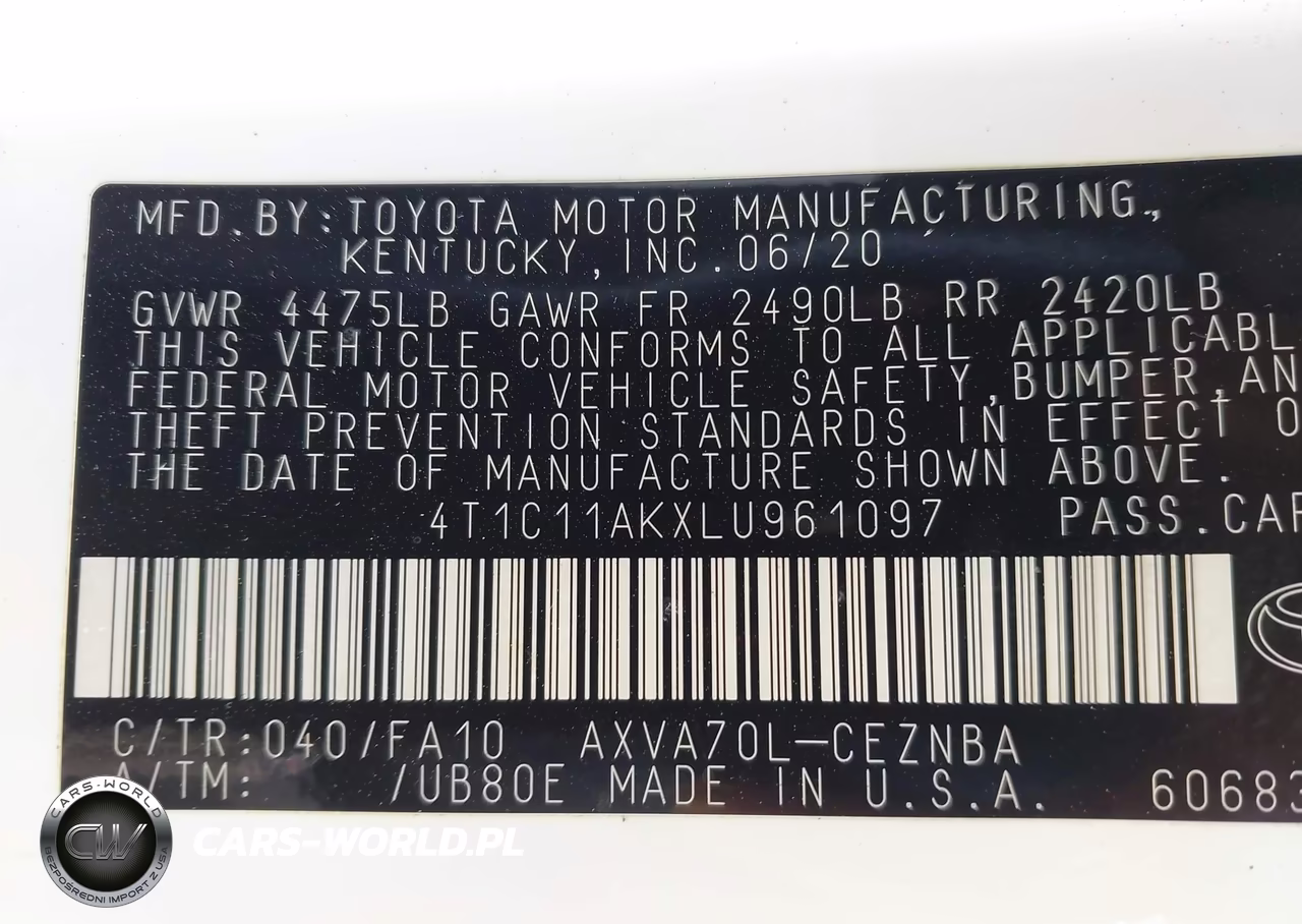2020 Toyota Camry Le VIN:4T1C11AKXLU961097 - 9