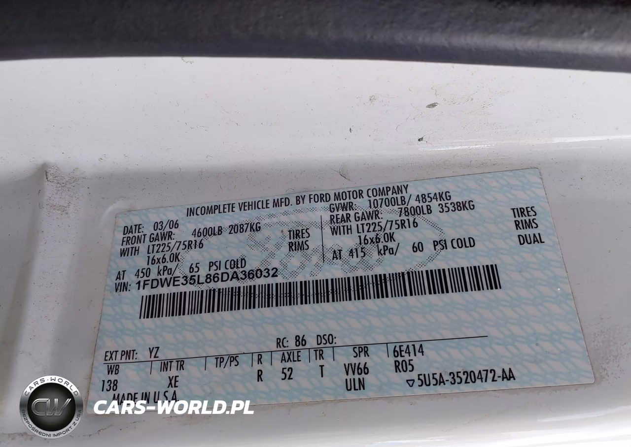 2006 Ford E-350 Cutaway VIN:1FDWE35L86DA36032 - 8