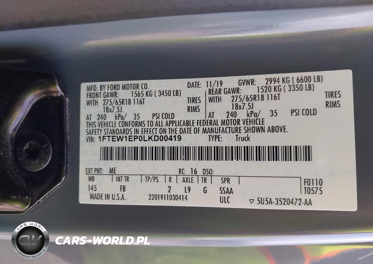 2020 Ford F-150 Xlt VIN:1FTEW1EP0LKD00419 - 9