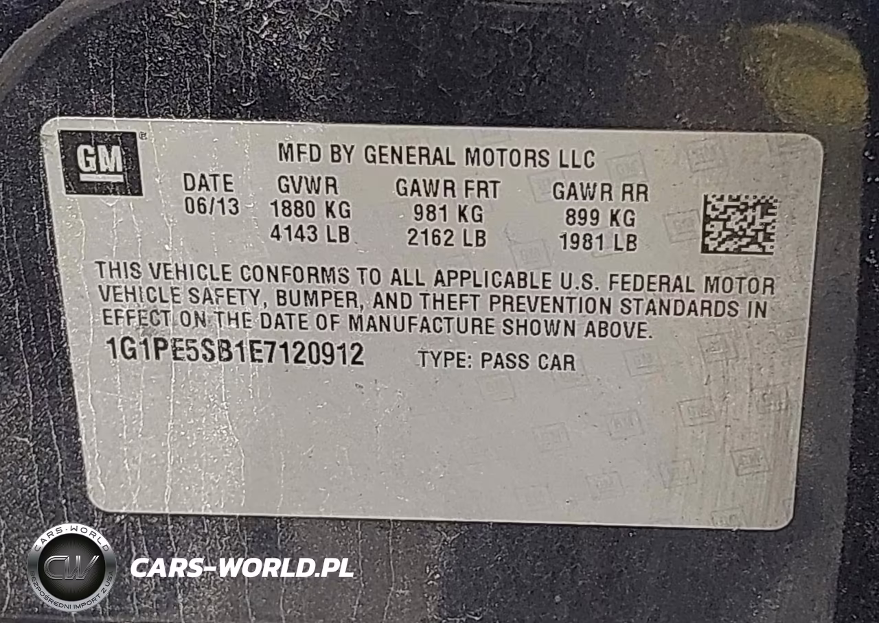 2014 Chevrolet Cruze 2Lt Auto VIN:1G1PE5SB1E7120912 - 9