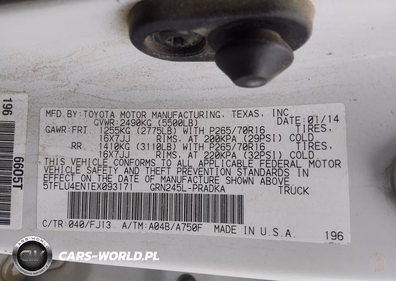 2014 Toyota Tacoma Base V6 VIN:5TFLU4EN1EX093171 - 9