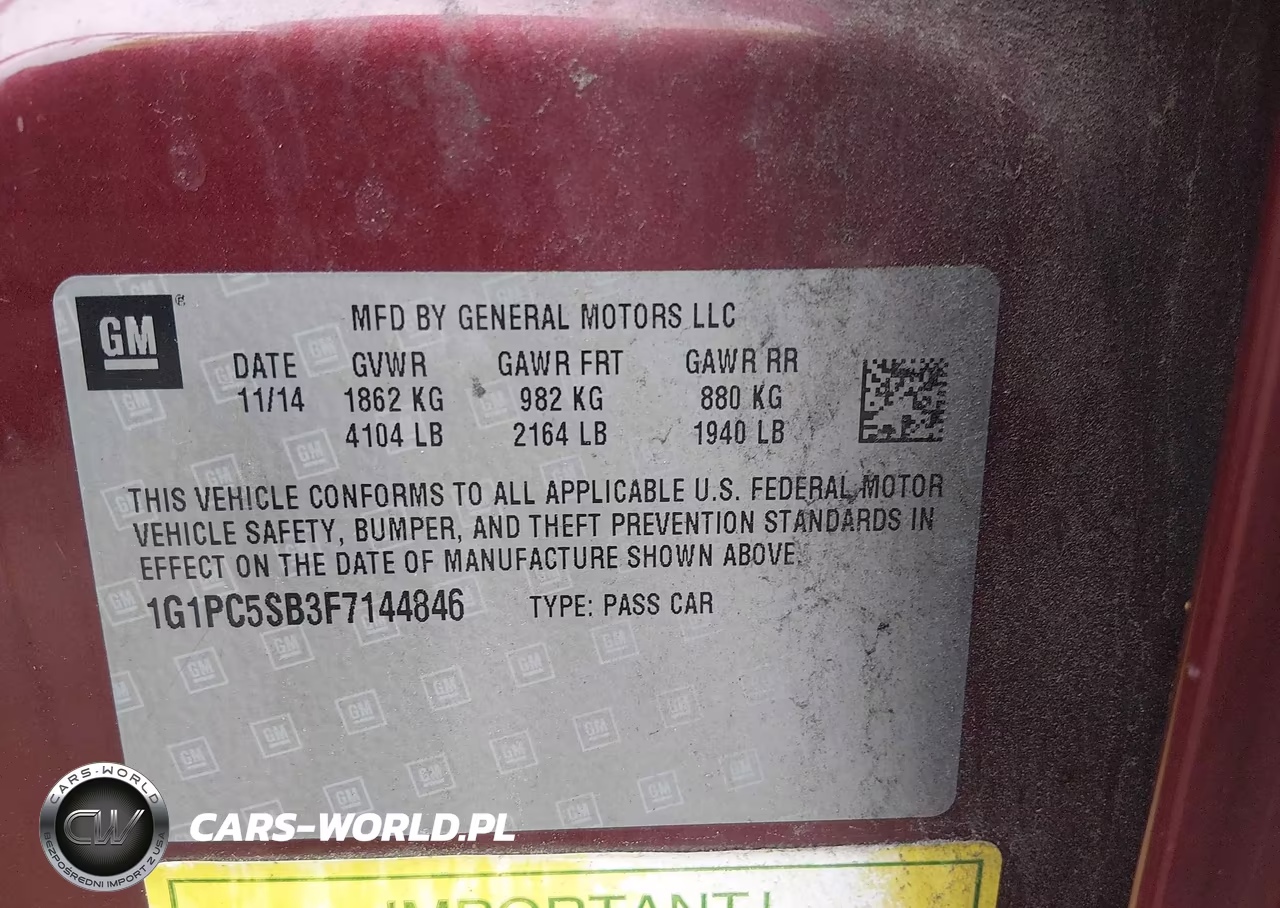 2015 Chevrolet Cruze 1Lt Auto VIN:1G1PC5SB3F7144846 - 9