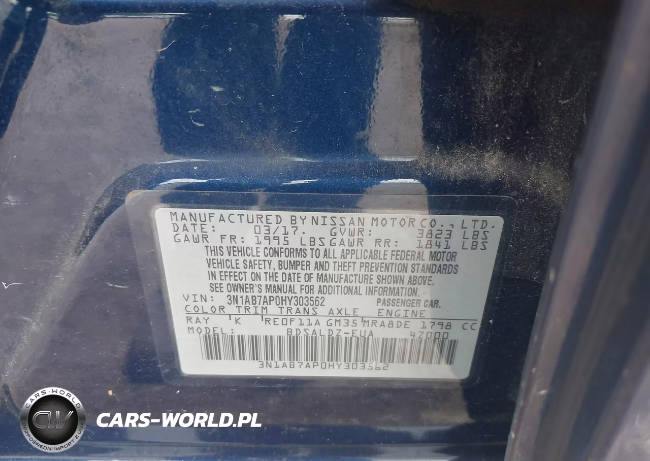 2017 Nissan Sentra Sv VIN:3N1AB7AP0HY303562 - 9