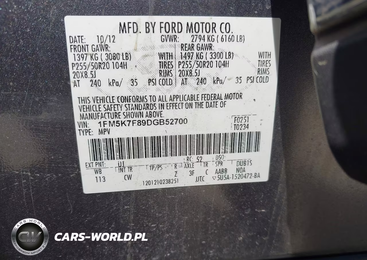 2013 Ford Explorer Limited VIN:1FM5K7F89DGB52700 - 9