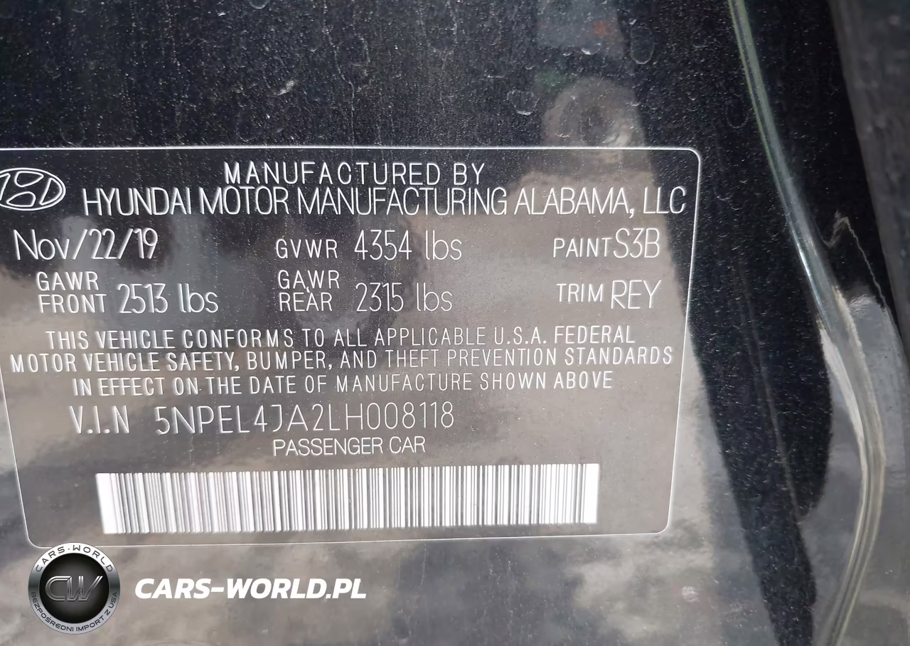 2020 Hyundai Sonata Sel VIN:5NPEL4JA2LH008118 - 9