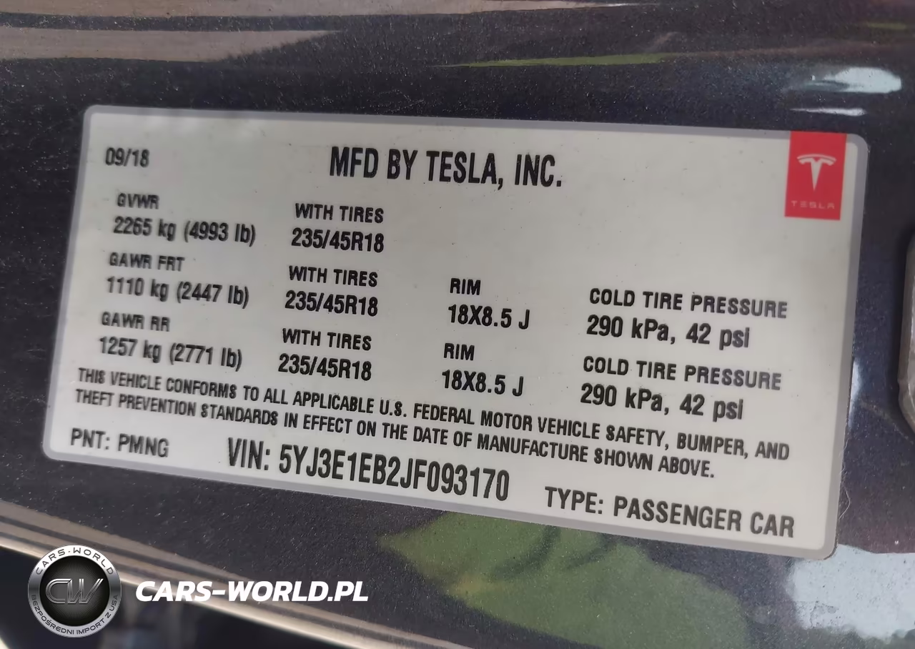 2018 Tesla Model 3 Long Range-Performance VIN:5YJ3E1EB2JF093170 - 9