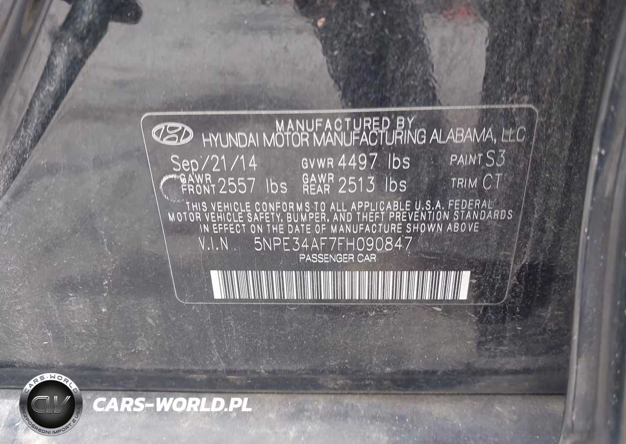 2015 Hyundai Sonata Limited VIN:5NPE34AF7FH090847 - 9