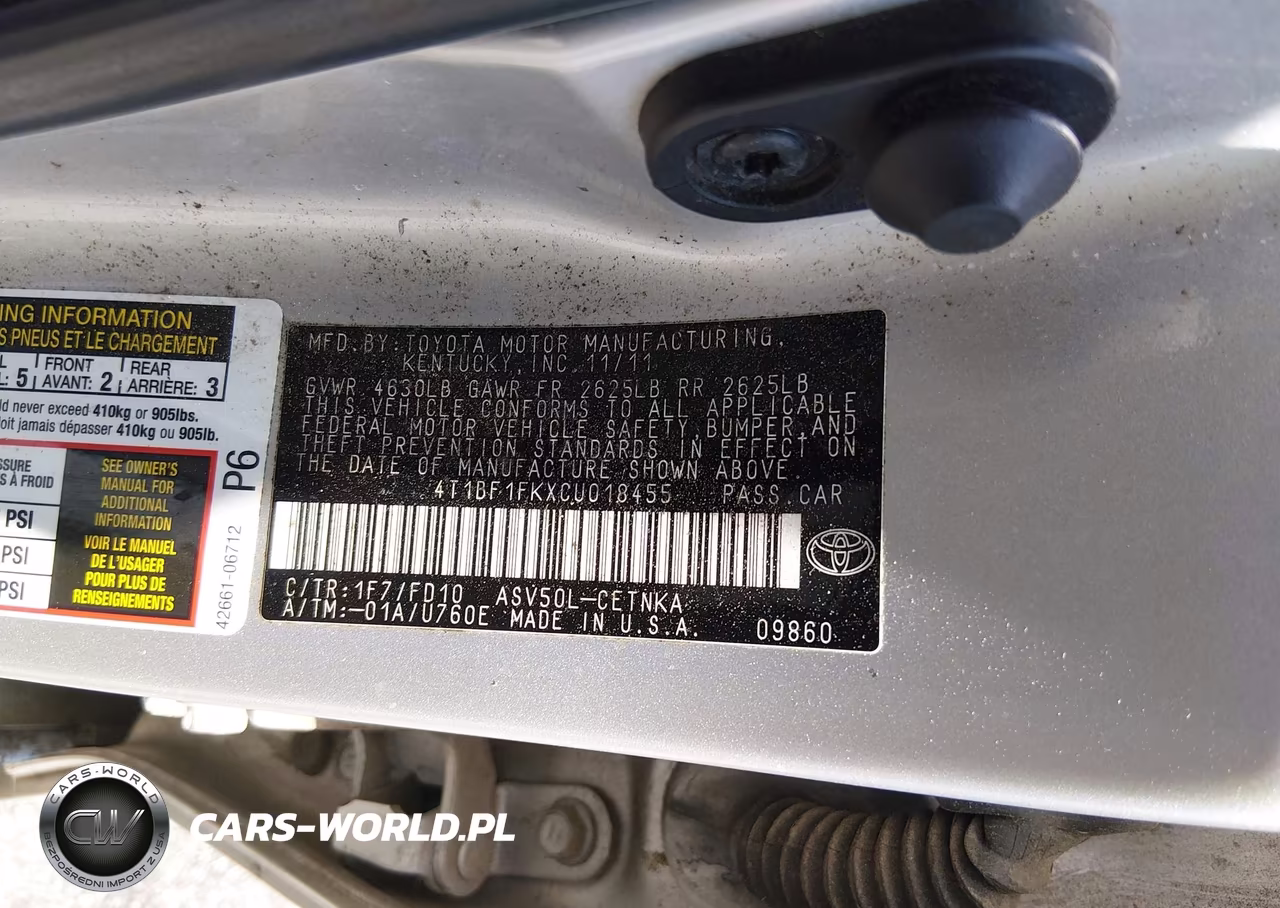 2012 Toyota Camry Le VIN:4T1BF1FKXCU018455 - 9