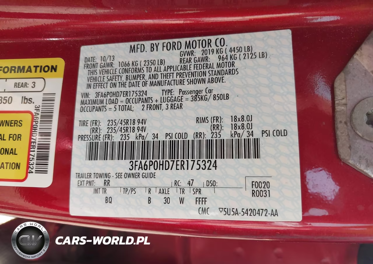 2014 Ford Fusion Se VIN:3FA6P0HD7ER175324 - 9