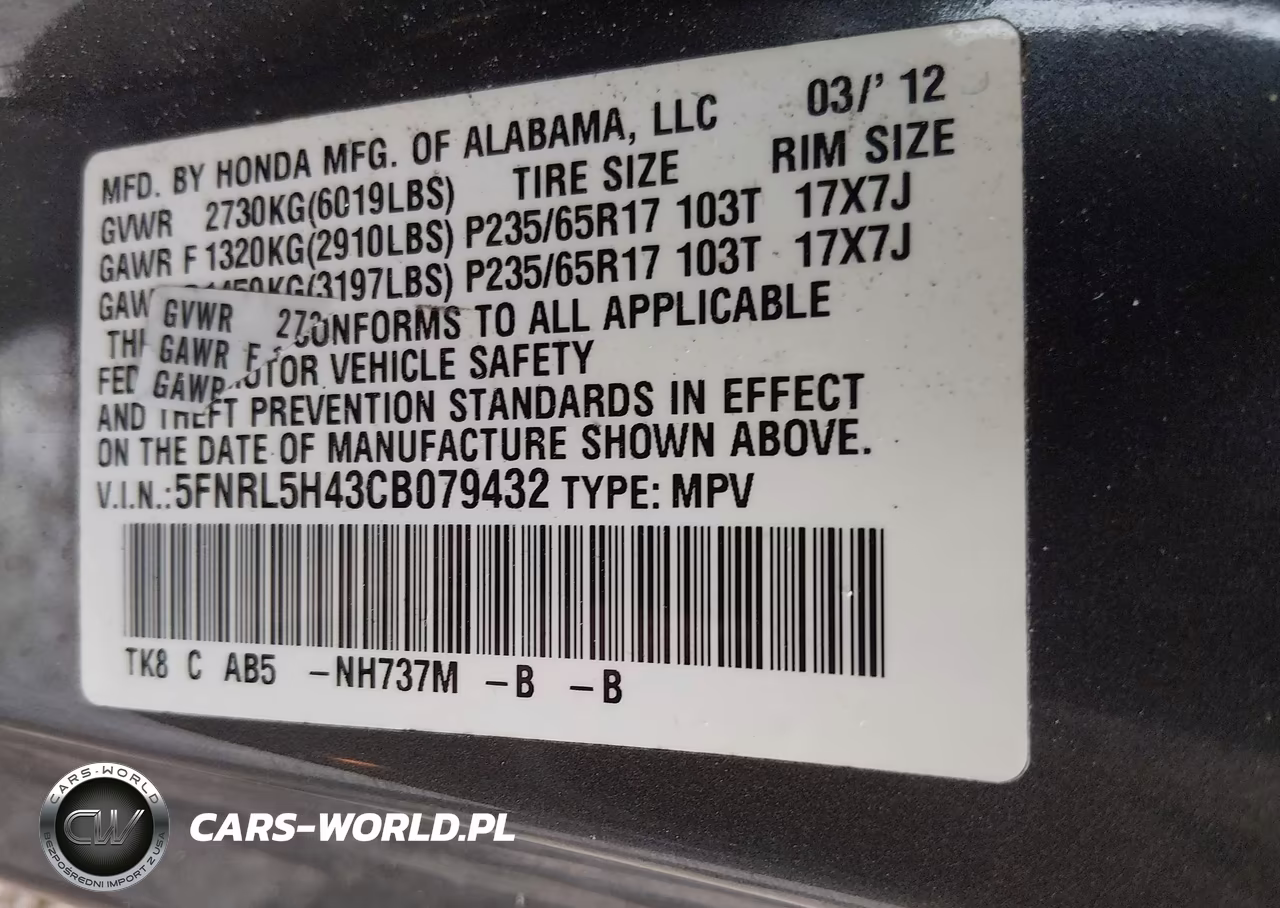 2012 Honda Odyssey Ex VIN:5FNRL5H43CB079432 - 9