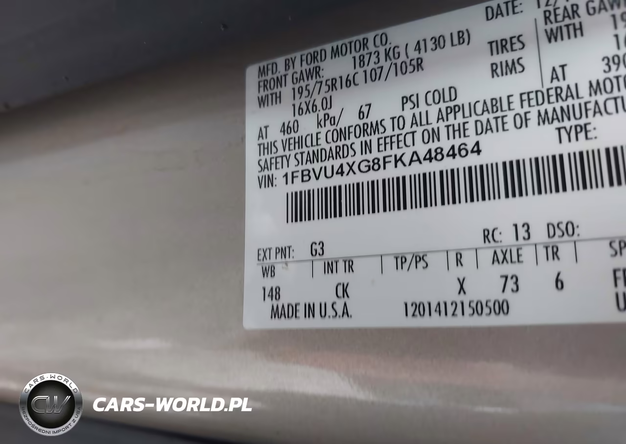 2015 Ford Transit-350 Xlt VIN:1FBVU4XG8FKA48464 - 9