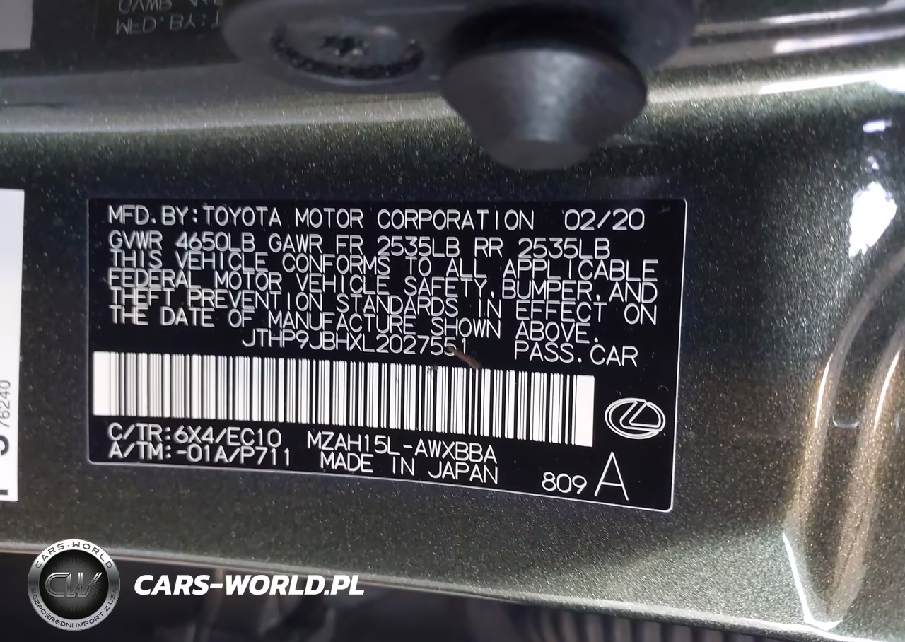 2020 Lexus Ux 250H VIN:JTHP9JBHXL2027551 - 9