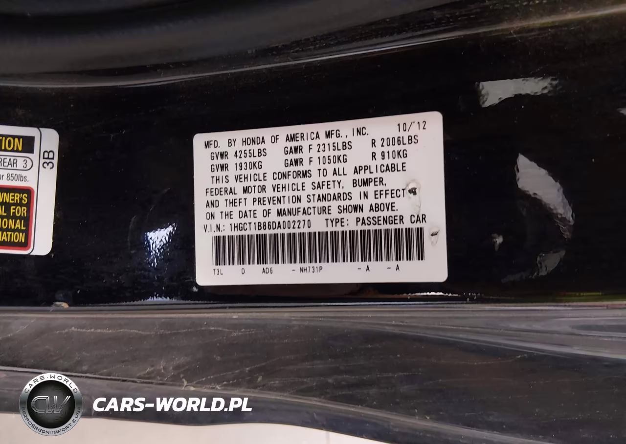 2013 Honda Accord Ex-L VIN:1HGCT1B86DA002270 - 9