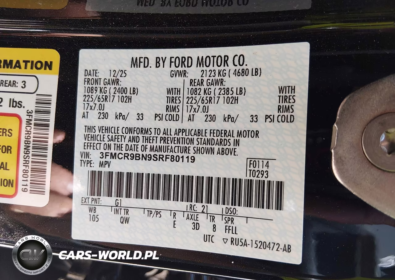 2025 Ford Bronco Sport Big Bend VIN:3FMCR9BN9SRF80119 - 9