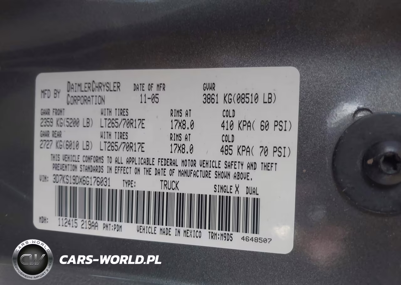 2006 Dodge Ram 1500 Slt VIN:3D7KS19DX6G176031 - 8