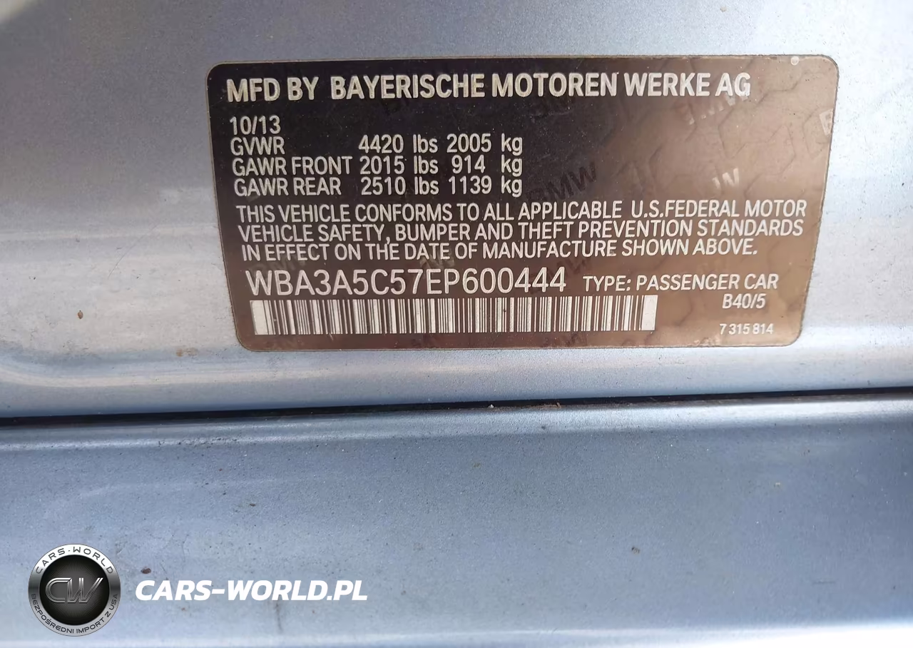 2014 BMW 328I VIN:WBA3A5C57EP600444 - 9