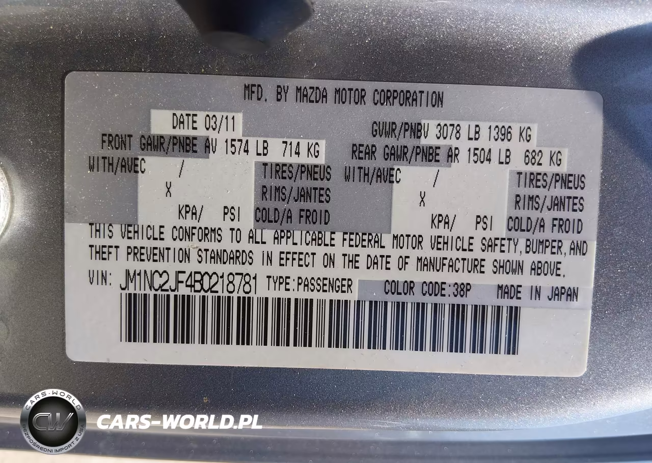 2011 Mazda Mx-5 Miata Sport VIN:JM1NC2JF4B0218781 - 9