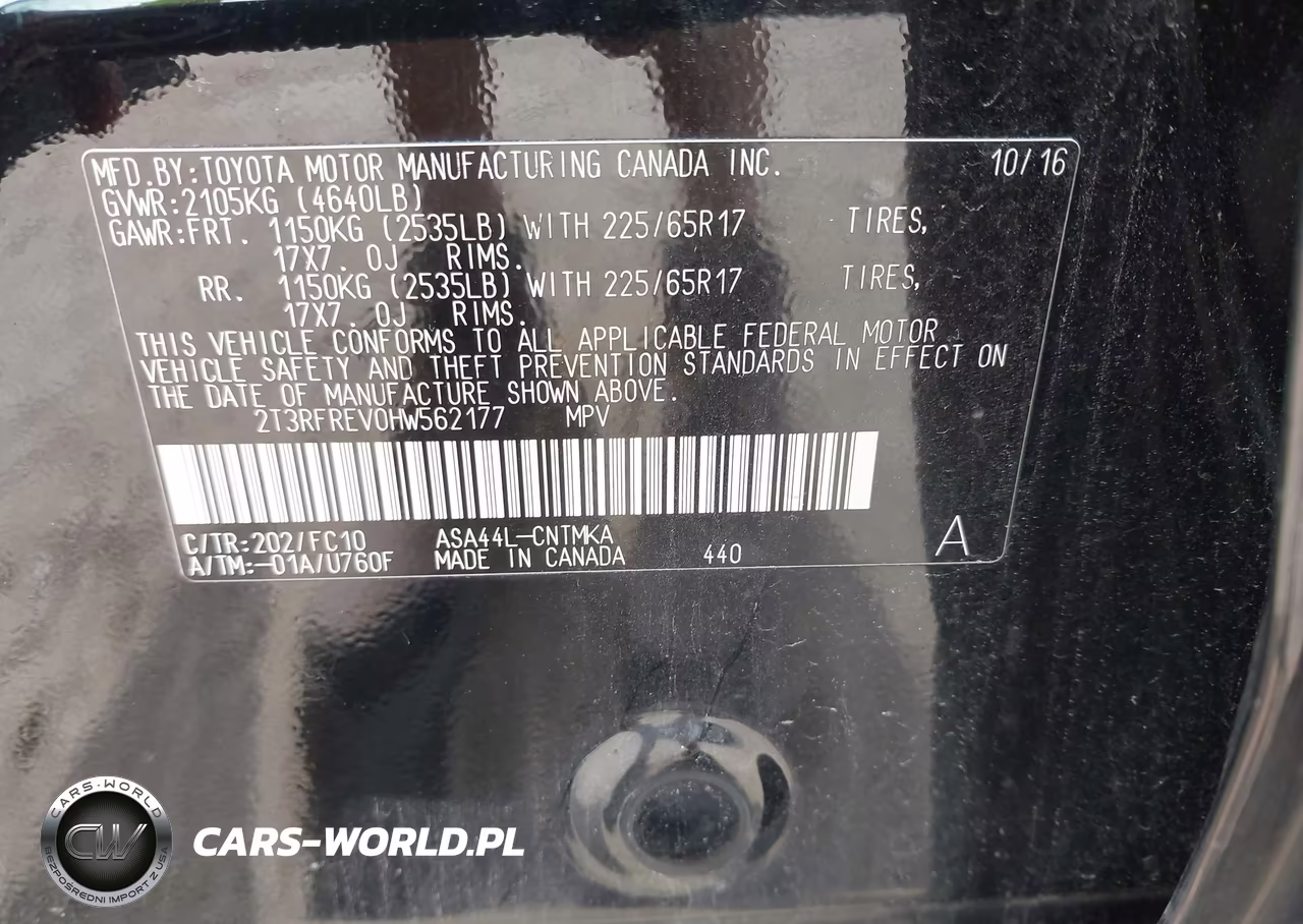 2017 Toyota Rav4 Xle VIN:2T3RFREV0HW562177 - 9