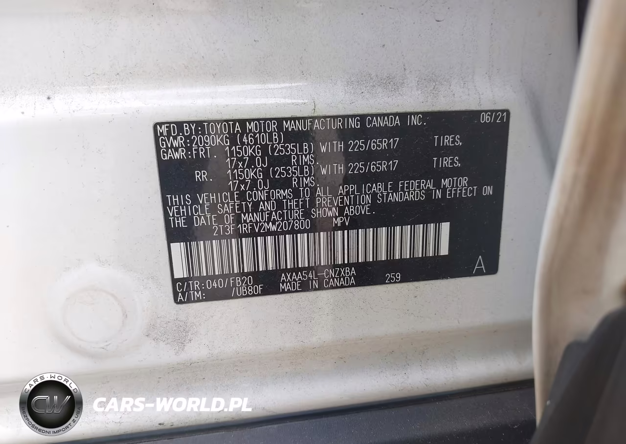 2021 Toyota Rav4 Le VIN:2T3F1RFV2MW207800 - 9