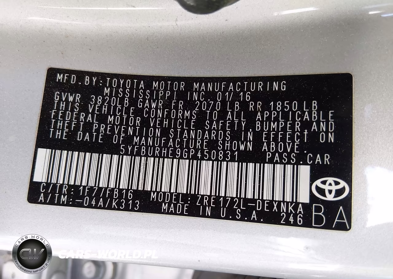 2016 Toyota Corolla Le VIN:5YFBURHE9GP450831 - 9