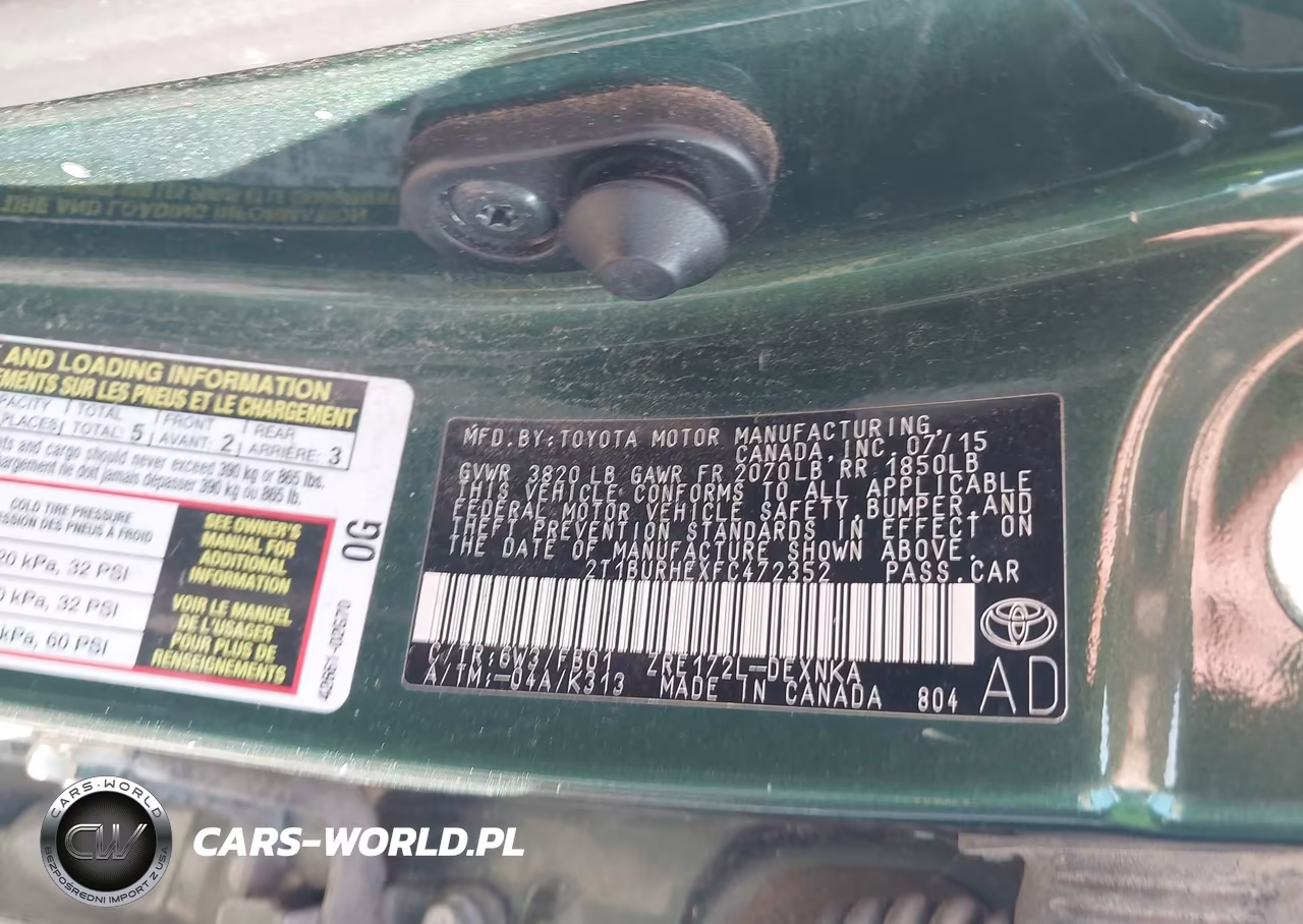 2015 Toyota Corolla Le VIN:2T1BURHEXFC472352 - 9