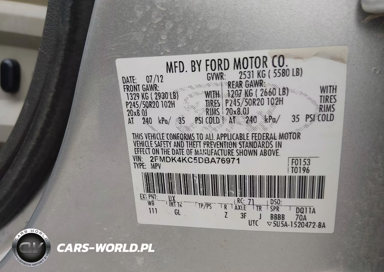 2013 Ford Edge Limited VIN:2FMDK4KC5DBA76971 - 9
