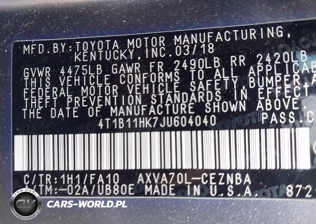 2018 Toyota Camry Le VIN:4T1B11HK7JU604040 - 9