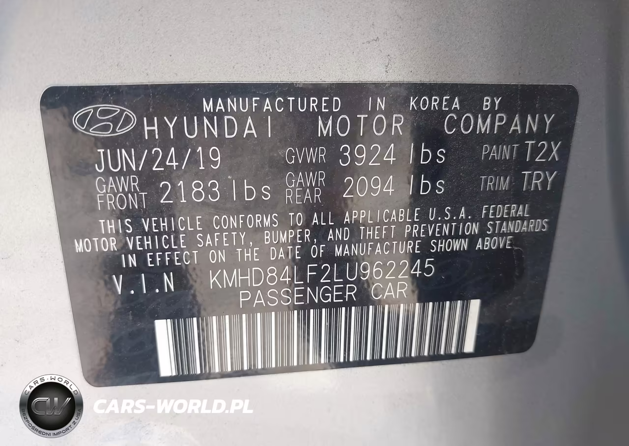 2020 Hyundai Elantra Limited VIN:KMHD84LF2LU962245 - 9
