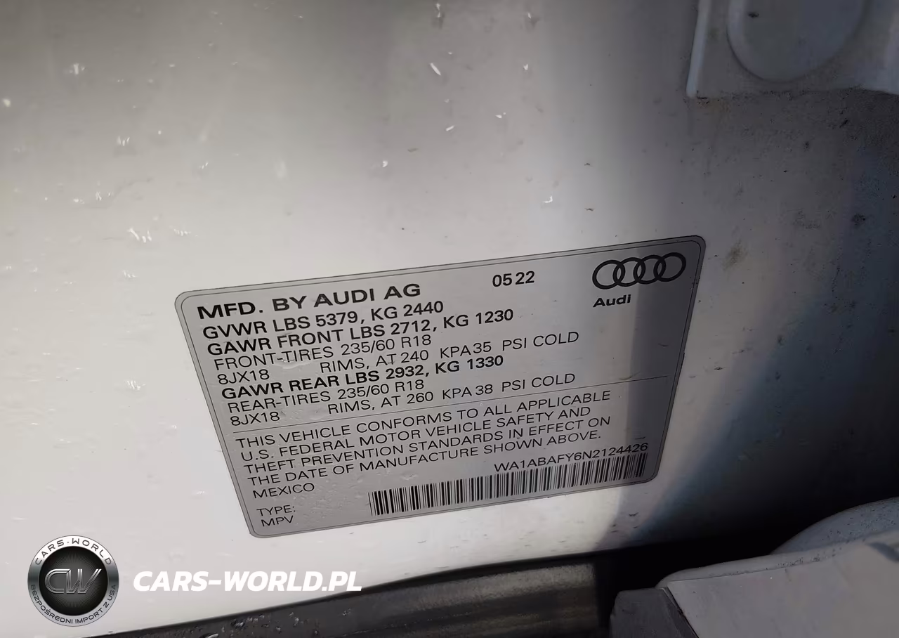 2022 Audi Q5 Premium 40 Tfsi Quattro S Tronic VIN:WA1ABAFY6N2124426 - 9