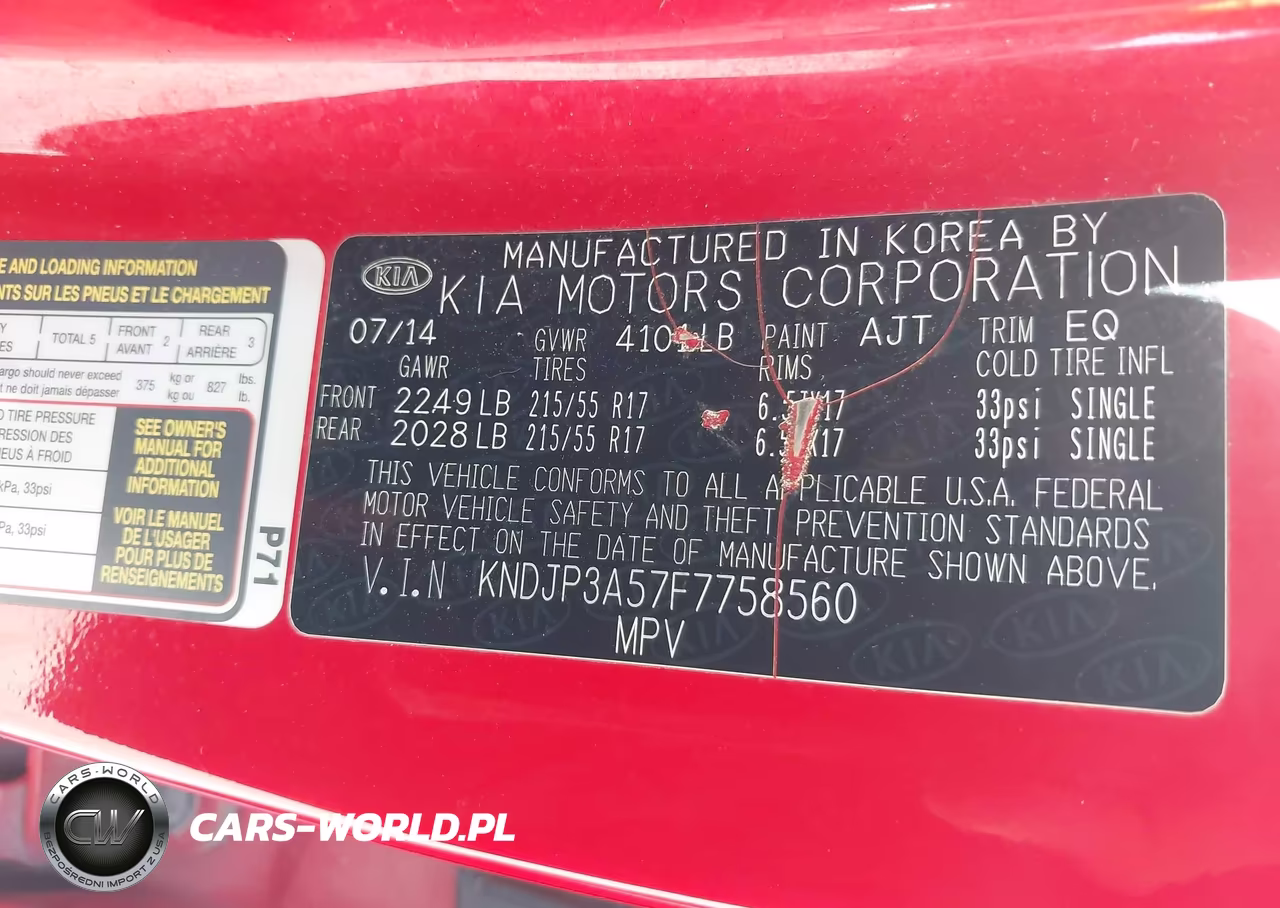 2015 Kia Soul + VIN:KNDJP3A57F7758560 - 9