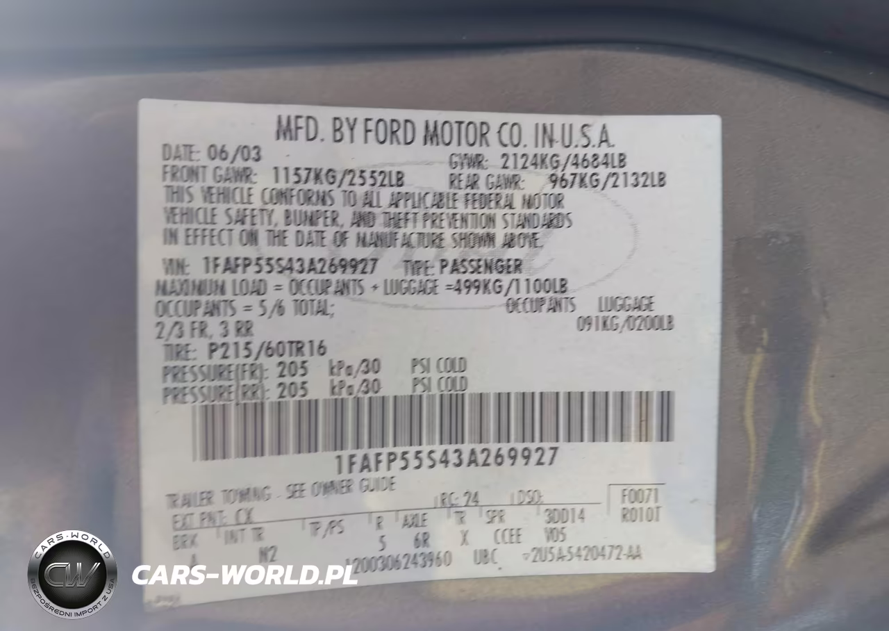 2003 Ford Taurus Ses VIN:1FAFP55S43A269927 - 9