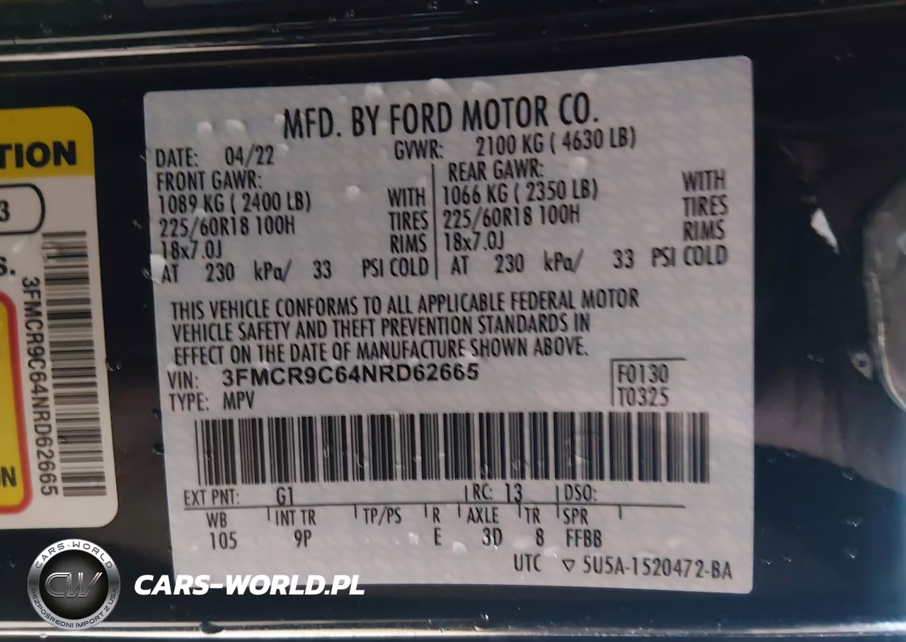 2022 Ford Bronco Sport Outer Banks VIN:3FMCR9C64NRD62665 - 9