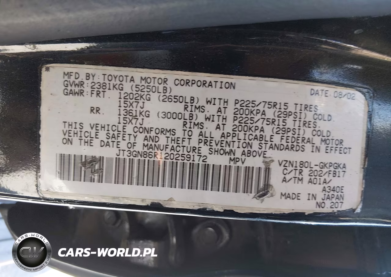 2002 Toyota 4Runner Sr5 V6 VIN:JT3GN86R120259172 - 9