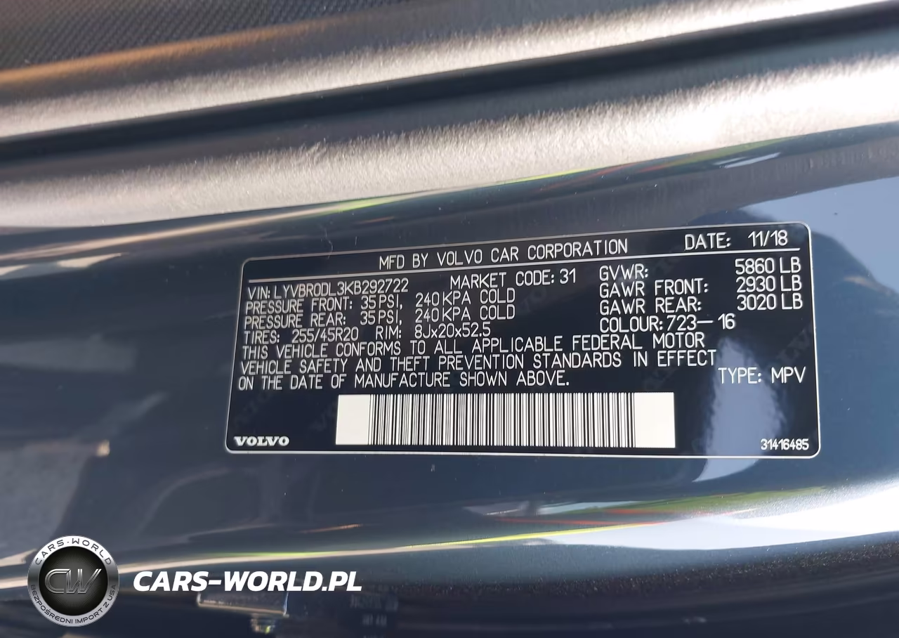 2019 Volvo Xc60 Hybrid T8 Inscription VIN:LYVBR0DL3KB292722 - 9