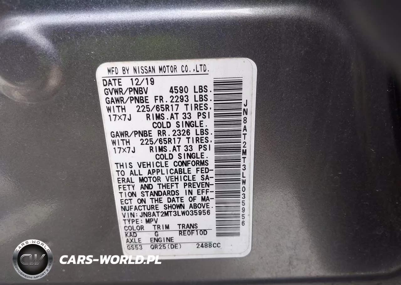 2020 Nissan Rogue Sv Fwd VIN:JN8AT2MT3LW035956 - 9