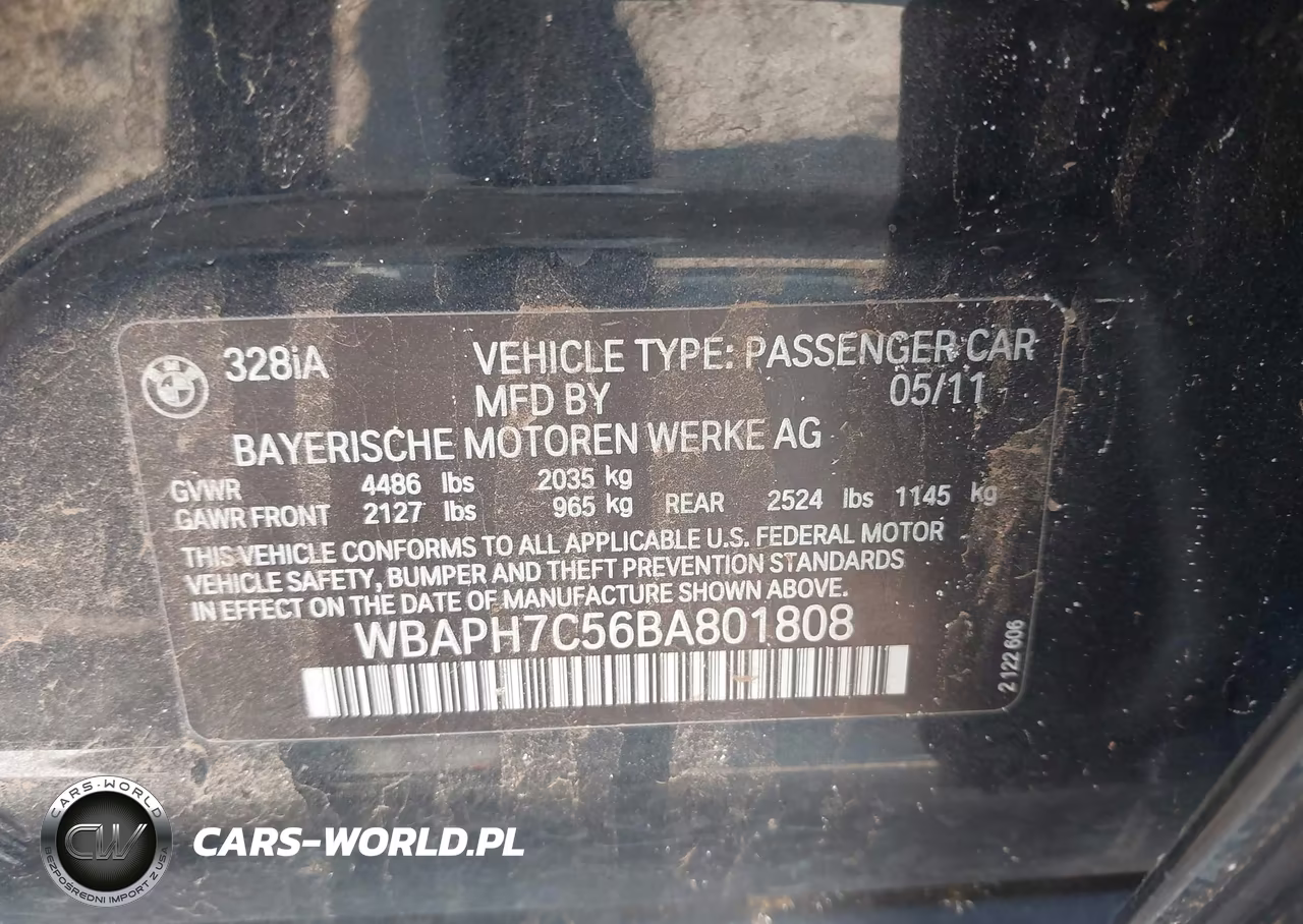 2011 BMW 328I VIN:WBAPH7C56BA801808 - 9