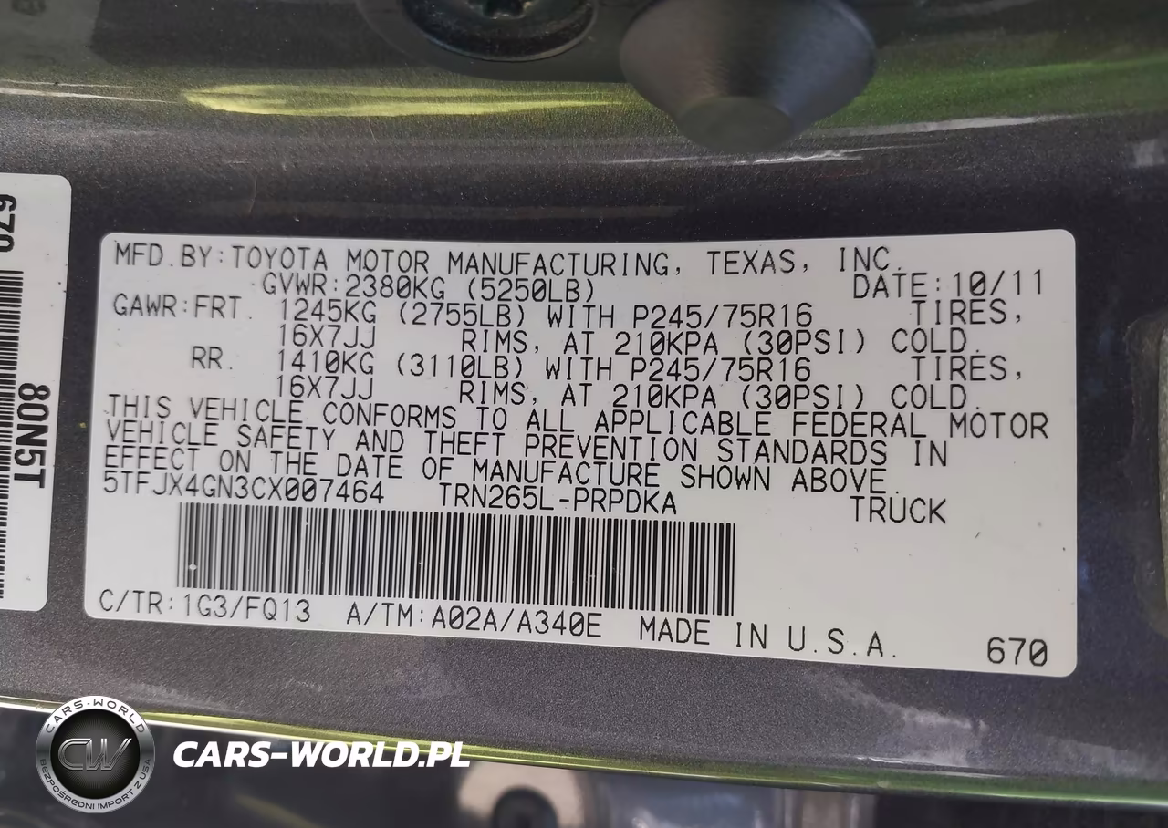 2012 Toyota Tacoma Prerunner VIN:5TFJX4GN3CX007464 - 9