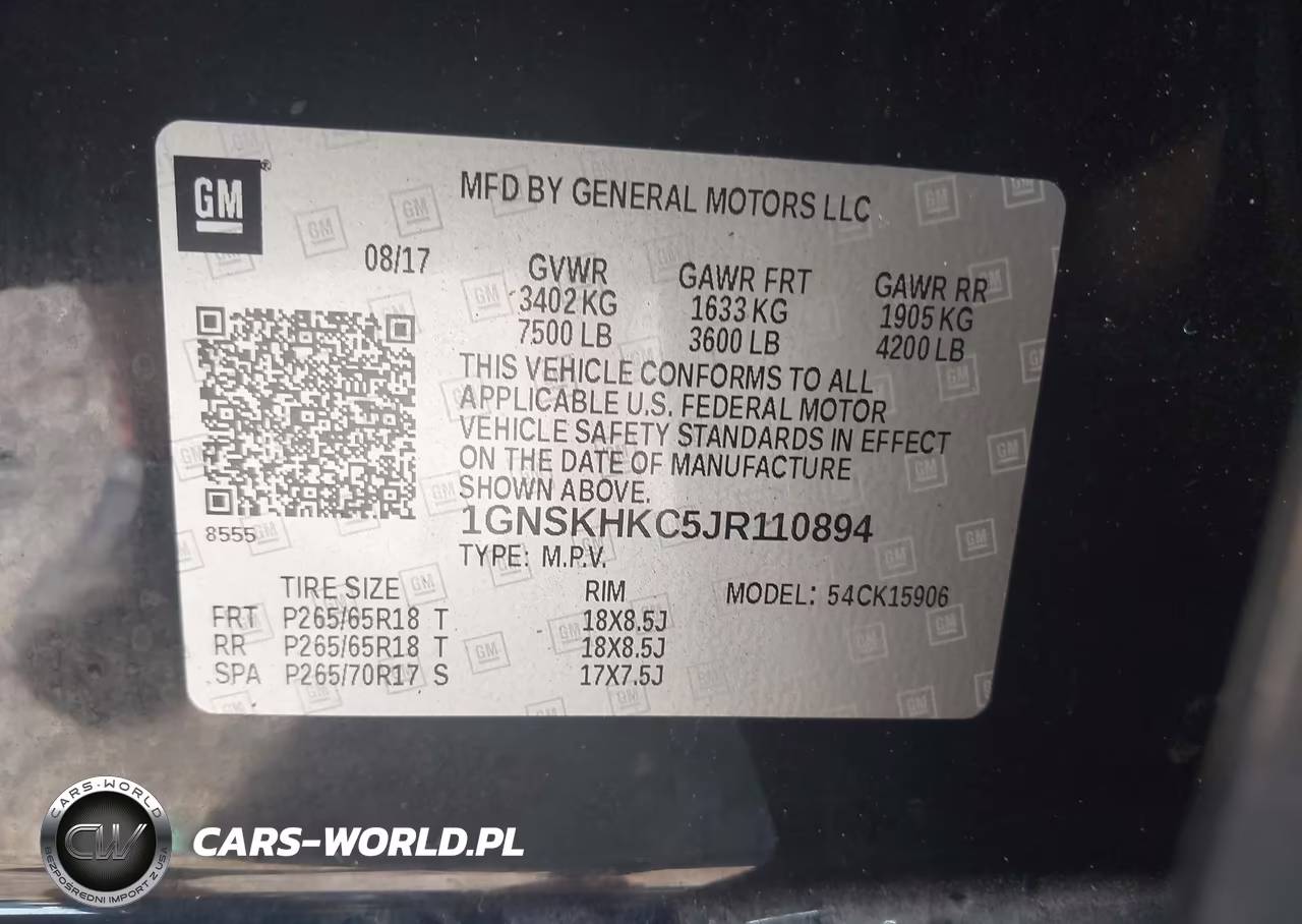 2018 Chevrolet Suburban Lt VIN:1GNSKHKC5JR110894 - 9