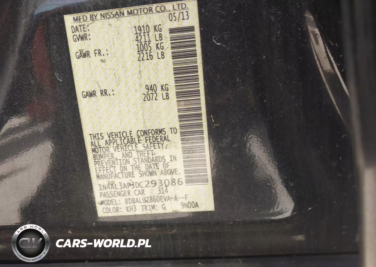 2013 Nissan Altima 2.5 Sv VIN:1N4AL3AP3DC293086 - 9