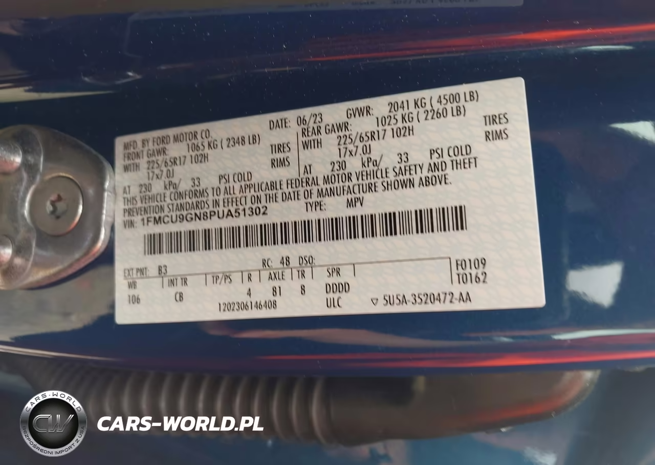 2023 Ford Escape Active VIN:1FMCU9GN8PUA51302 - 9