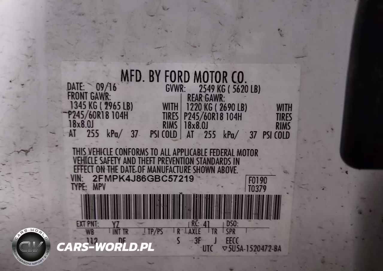 2016 Ford Edge Sel VIN:2FMPK4J86GBC57219 - 9