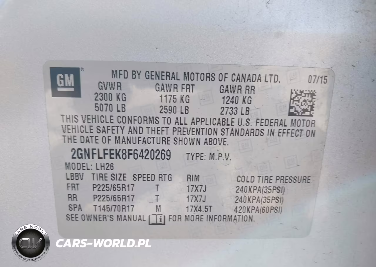 2015 Chevrolet Equinox Lt VIN:2GNFLFEK8F6420269 - 9