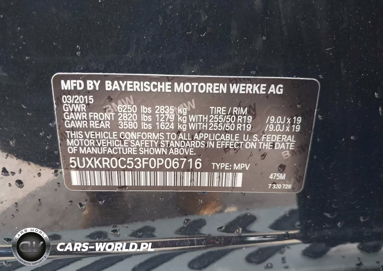 2015 BMW X5 xDrive35I VIN:5UXKR0C53F0P06716 - 9