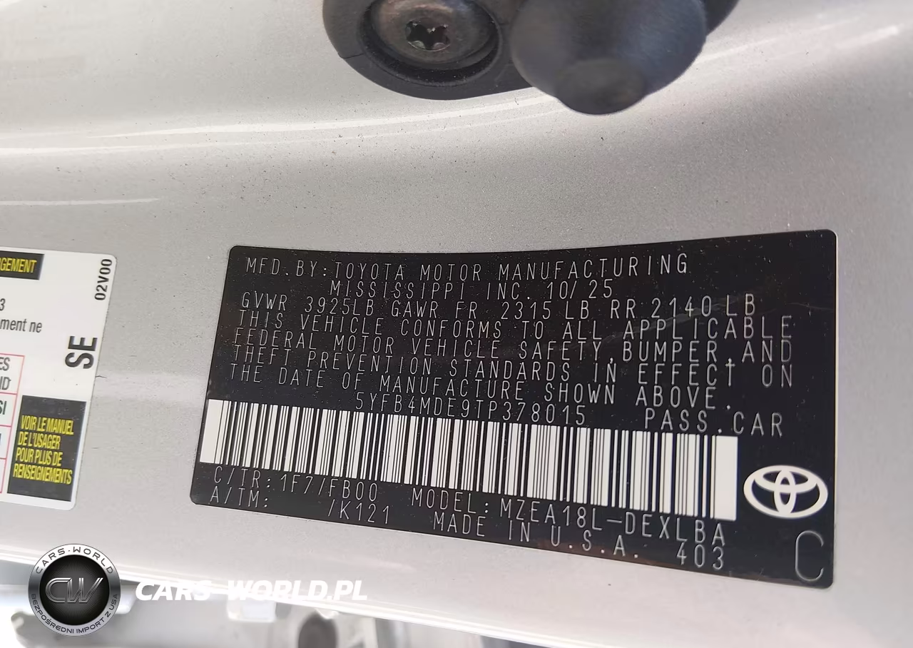 2026 Toyota Corolla Le VIN:5YFB4MDE9TP378015 - 9