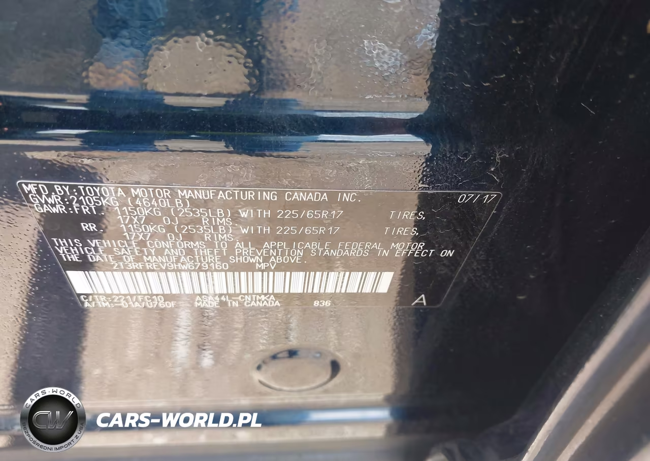 2017 Toyota Rav4 Xle VIN:2T3RFREV9HW679160 - 9