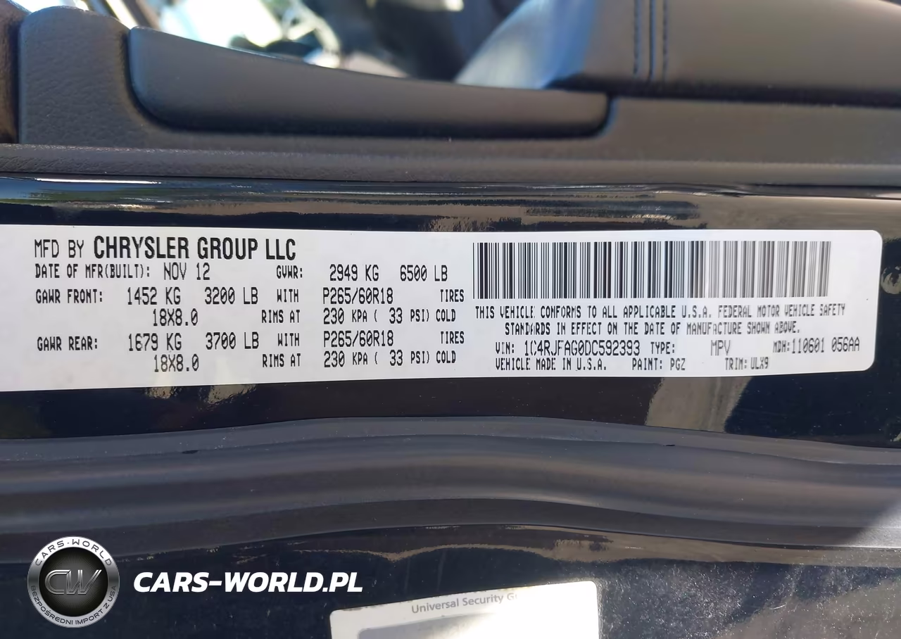 2013 Jeep Grand Cherokee Laredo VIN:1C4RJFAG0DC592393 - 9