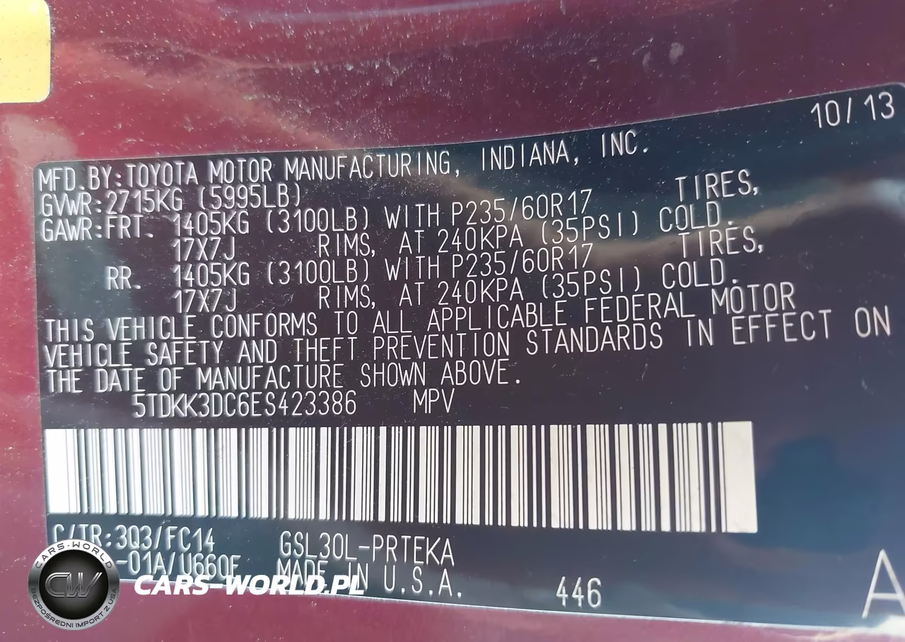 2014 Toyota Sienna Le V6 8 Passenger VIN:5TDKK3DC6ES423386 - 9
