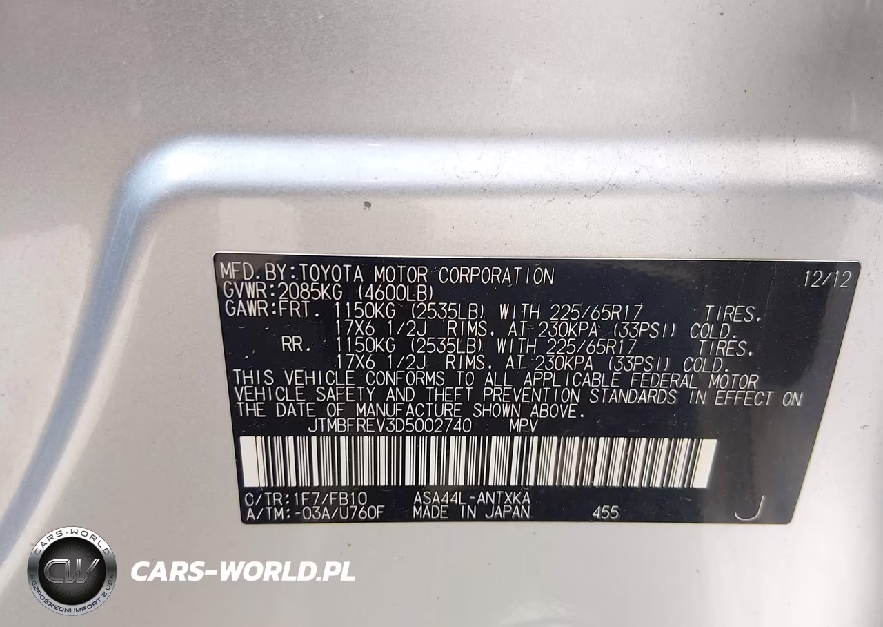 2013 Toyota Rav4 Le VIN:JTMBFREV3D5002740 - 9